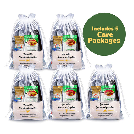 5‑Pack Complete Homeless Care Kits—Includes Hygiene, First Aid, Food & Socks